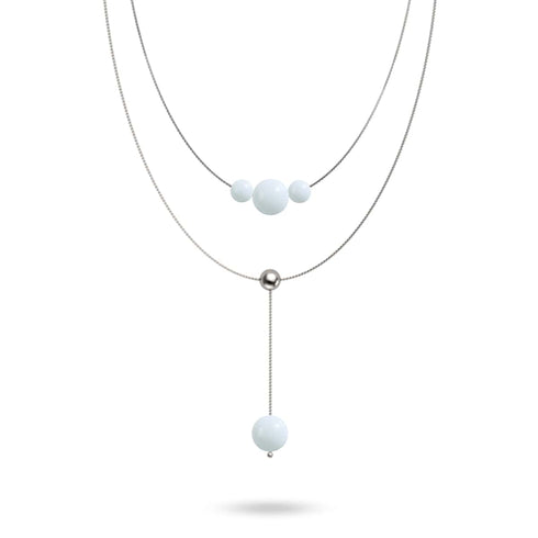 Porcelain | Silver | Lumos Ceramic Cascade Double Pendant
